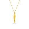 Textured Fish Charm Necklace